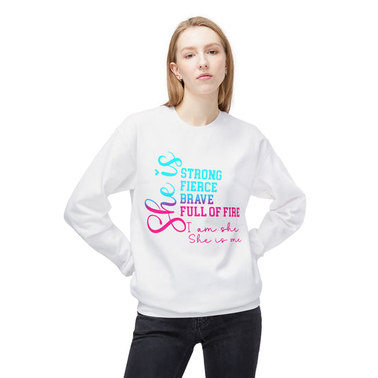 Motivational Quote "She Is" Sweatshirt